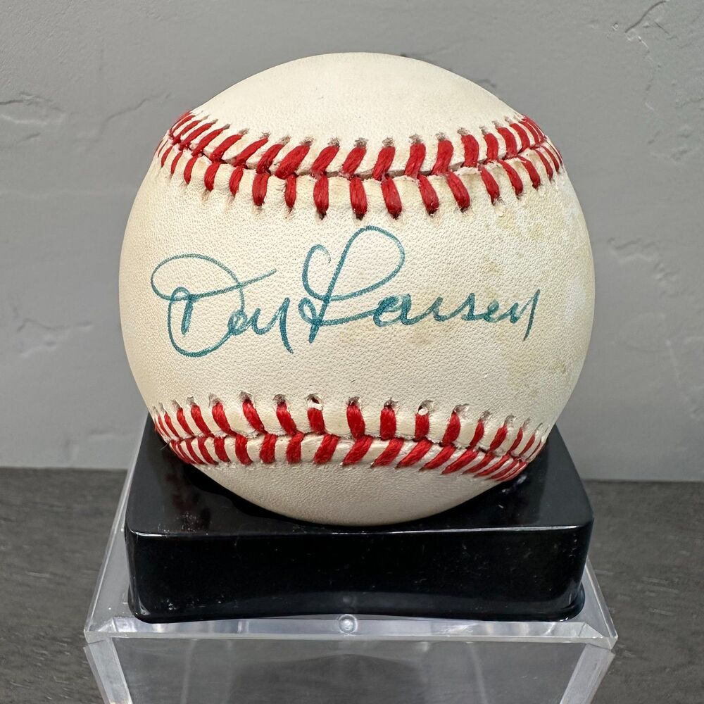 Don Larsen autographed signed baseball Yankees Orioles Giants